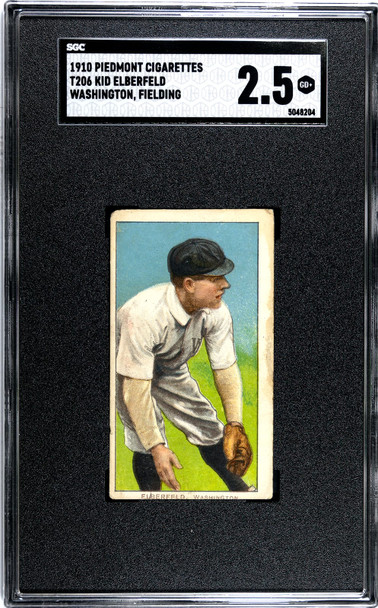 1910 T206 Kid Elberfeld Washington, Fielding Piedmont 350 SGC 2.5 front of card