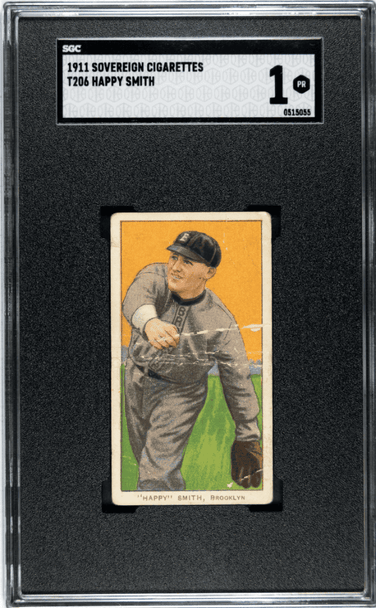 1911 T206 Happy Smith Throwing Sovereign 460 SGC 1 front of card