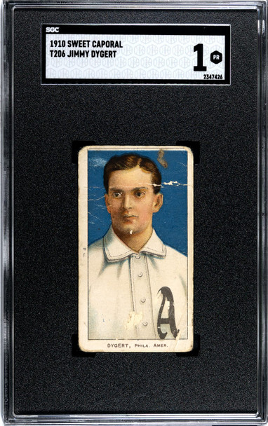 1910 T206 Jimmy Dygert Portrait Sweet Caporal 350 SGC 1 front of card