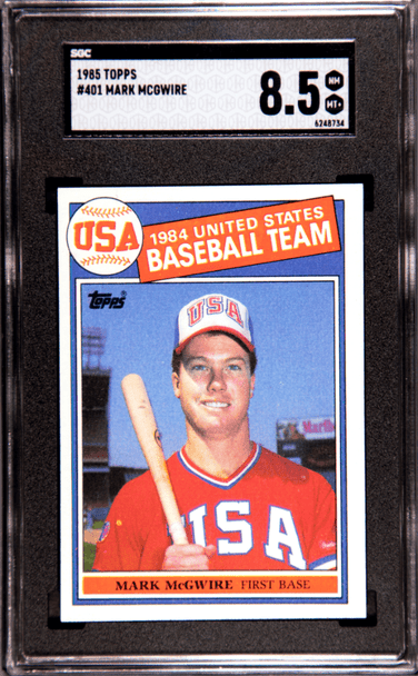 1985 Topps Mark McGwire #401 SGC 8.5 front of card
