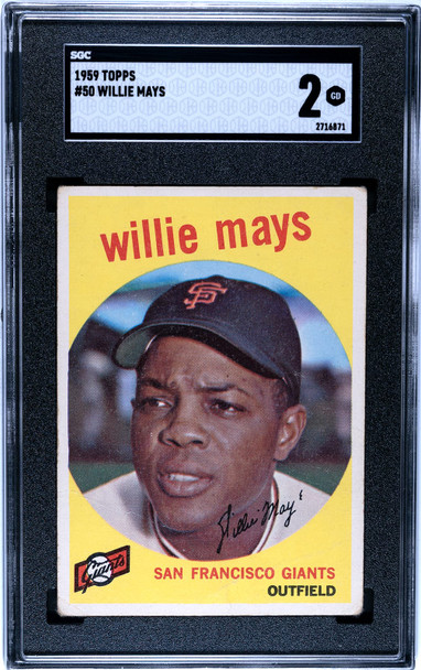 1959 Topps Willie Mays #50 SGC 2 front of card