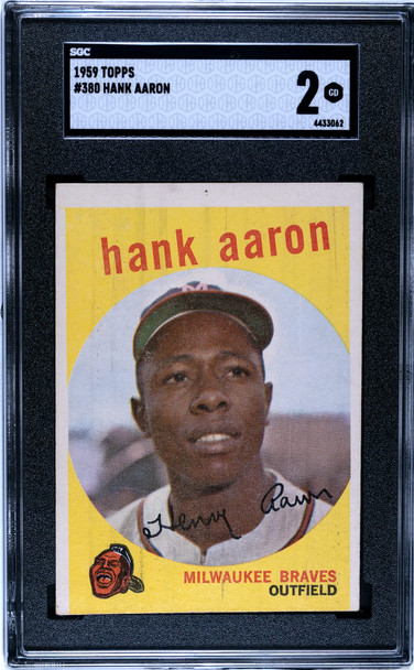 1959 Topps Hank Aaron #380 SGC 2 front of card