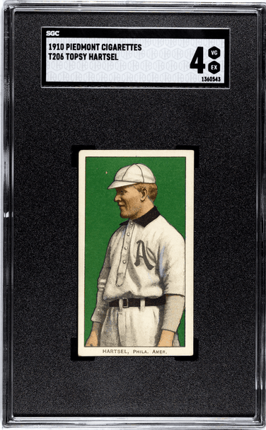 1910 T206 Topsy Hartsel Piedmont 350 SGC 4 front of card