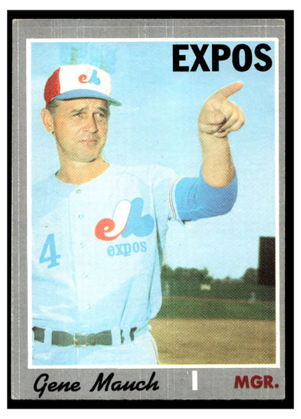 1970 Topps Gene Mauch #442 Manager Low Grade front of card