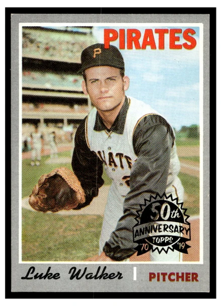 1970 Topps Luke Walker #322 2019 Heritage 50th Anniversary Buyback Low Grade — Example A front of card