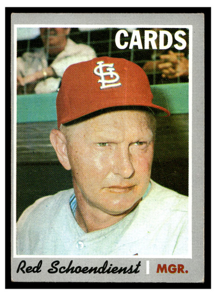 1970 Topps Red Schoendienst #346 HOF Low Grade - Creases front of card
