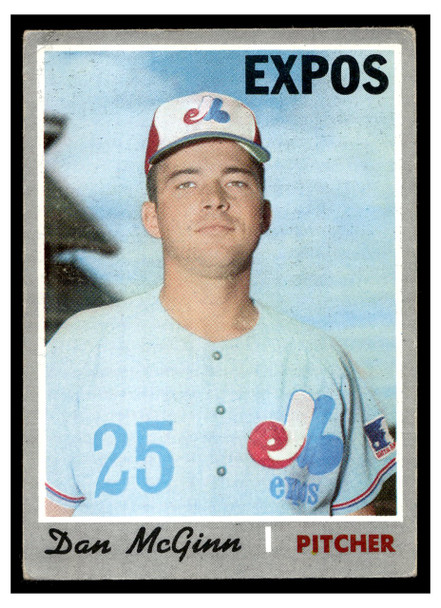 1970 Topps Dan McGinn #364 Low Grade front of card