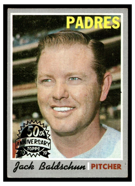 1970 Topps Jack Baldschun #284 2019 Heritage 50th Anniversary Buyback Low Grade front of card