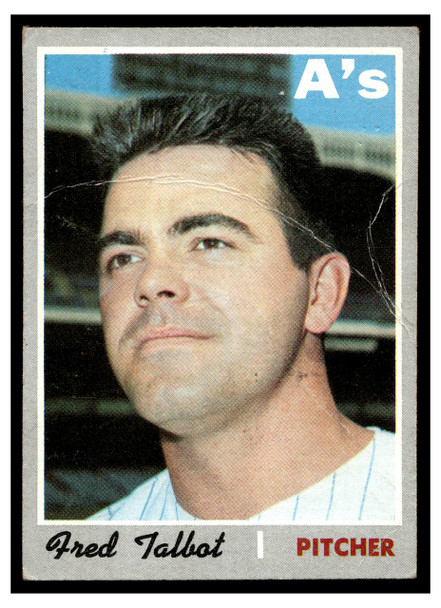 1970 Topps Fred Talbot #287 Low Grade - Creases front of card