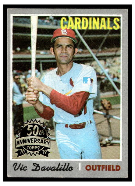 1970 Topps Vic Davalillo #256 2019 Heritage 50th Anniversary Buyback Low Grade front of card