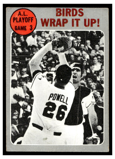 1970 Topps Birds Wrap It Up! #201 A.L. Playoff Game 3 Low Grade - Creases front of card