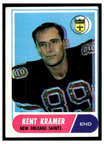 1968 Topps Kent Kramer #134 Rookie Card Low Grade front of card