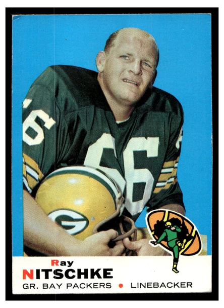 1969 Topps Ray Nitschke #55 HOF Low Grade - Creases front of card