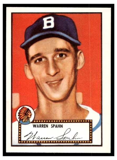 1983 Topps 1952 Reprint Series Warren Spahn #33 HOF VG-EX front of card
