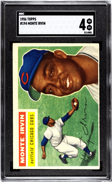 1956 Topps Monte Irvin #194 SGC 4 front of card