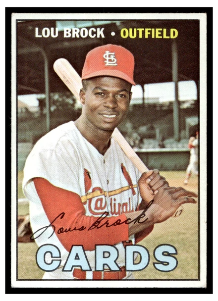 1967 Topps Lou Brock #285 HOF Low Grade - Creases front of card