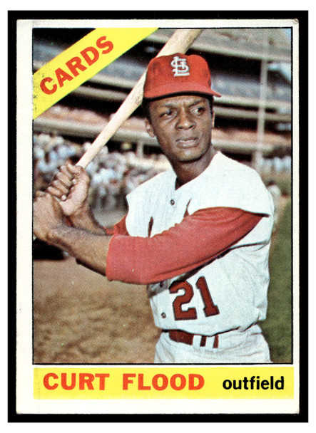 1966 Topps Curt Flood #60 Low Grade - Creases front of card