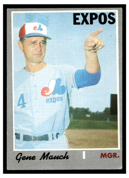1970 Topps Gene Mauch #442 Low Grade front of card