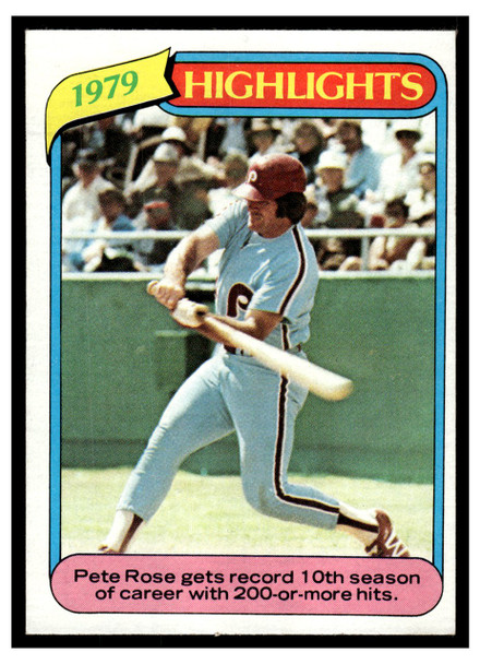 1980 Topps Pete Rose #4 Highlights Good front of card