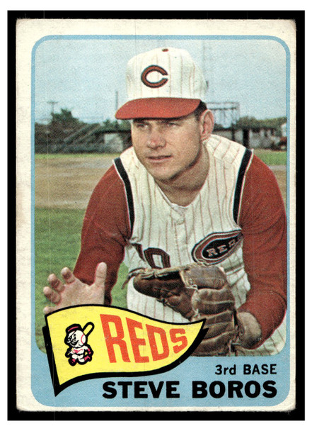 1965 Topps Steve Boros #102 Low Grade - Creases front of card