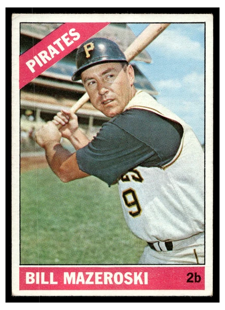 1966 Topps Bill Mazeroski #210 HOF Low Grade - Creases front of card