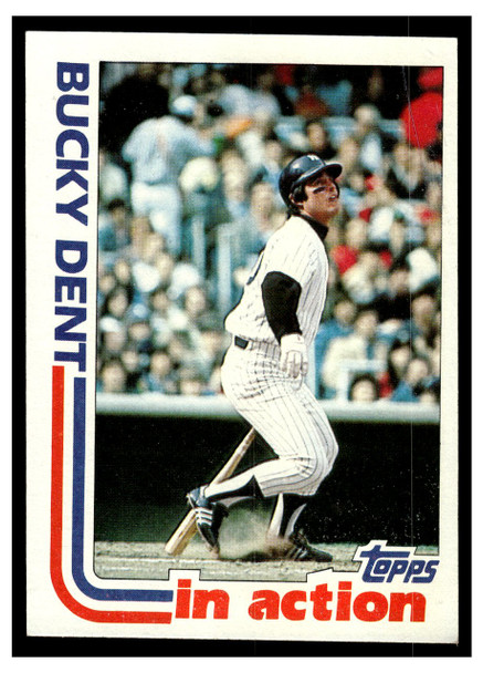 1982 Topps Bucky Dent #241 In Action Low Grade front of card