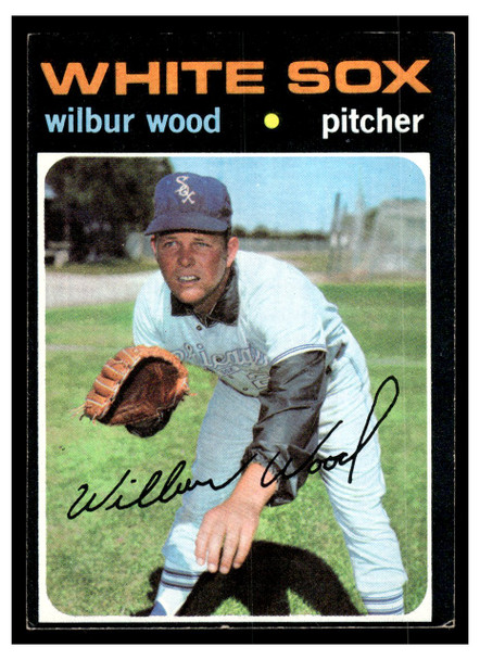 1971 Topps Wilbur Wood #436 Low Grade - Creases front of card