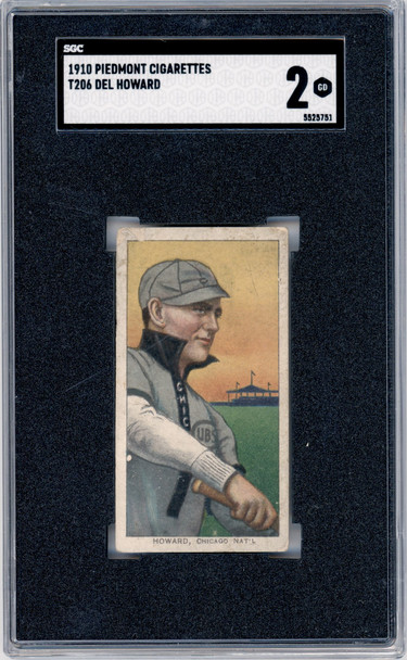 1910 T206 Del Howard Piedmont 350 SGC 2 front of card