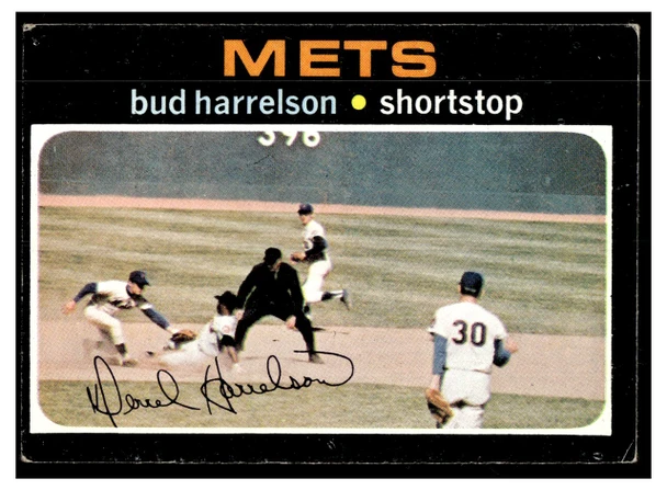 1971 Topps Bud Harrelson / Nolan Ryan #355 Nolan Ryan Cameo HOF Low Grade - Creases front of card