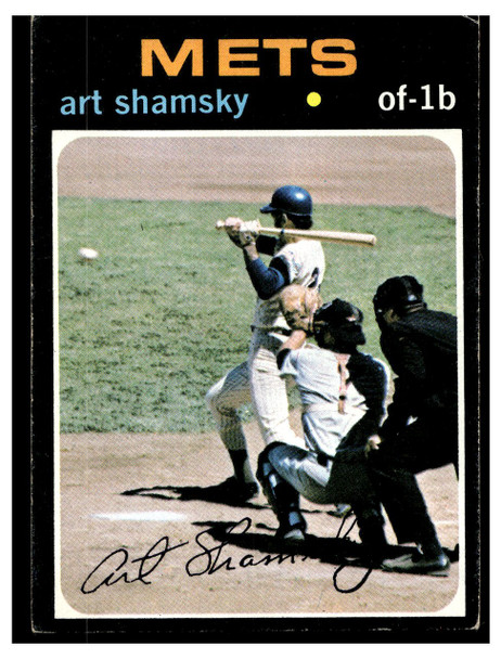 1971 Topps Art Shamsky #445 Low Grade - Creases front of card