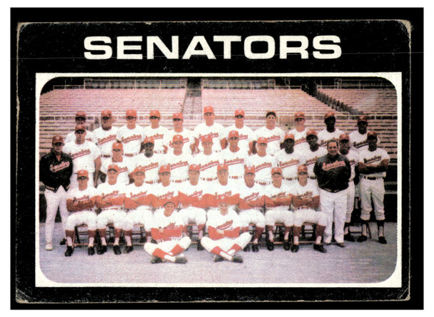 1971 Topps Washington Senators Team / Ted Williams #462 Team HOF Low Grade front of card