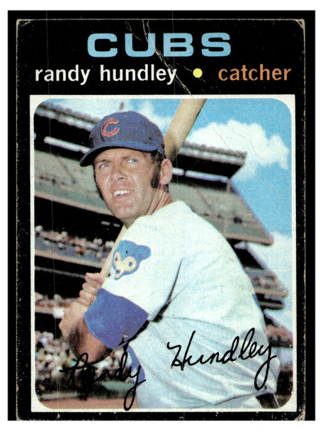 1971 Topps Randy Hundley #592 Low Grade - Creases front of card