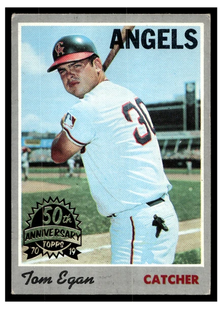 1970 Topps Tom Egan #4 50th Anniversary stamped buyback Low Grade front of card