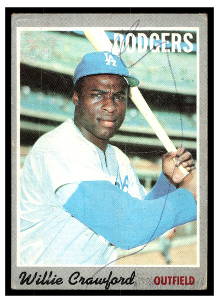 1970 Topps Willie Crawford #34 Low Grade - Marks front of card