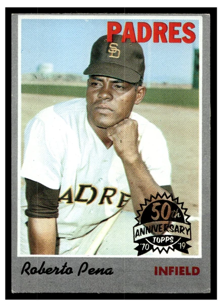 1970 Topps Roberto Pena #44 Topps 50th Anniversary buyback stamp ('70/'19) Low Grade front of card
