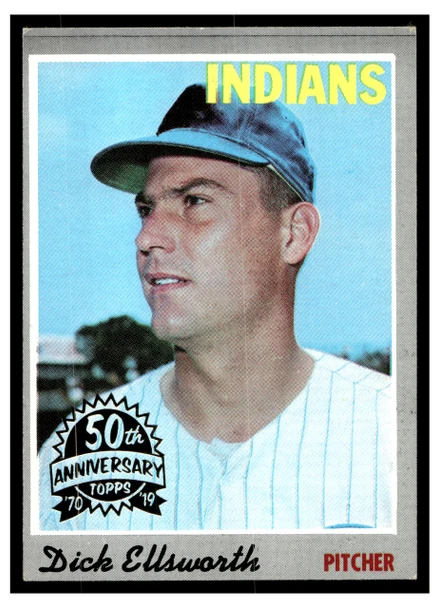 1970 Topps Dick Ellsworth #59 50th Anniversary stamped card Low Grade front of card