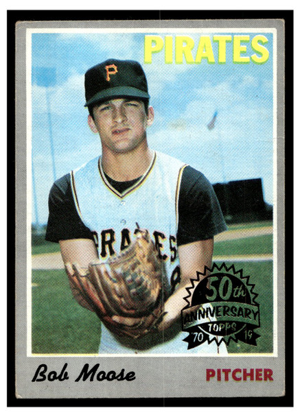 1970 Topps Bob Moose #110 50th Anniversary buyback stamp Low Grade front of card