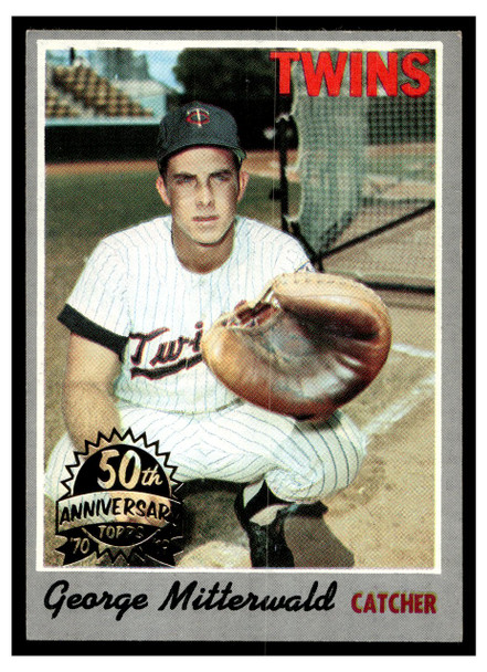 1970 Topps George Mitterwald #118 50th Anniversary stamped buyback Low Grade front of card