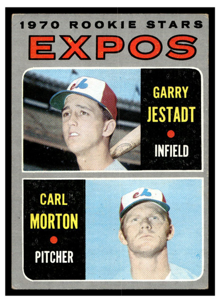 1970 Topps Garry Jestadt / Carl Morton #109 Rookie Stars Rookie Card Low Grade front of card