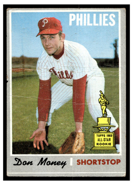 1970 Topps Don Money #645 Low Grade - Creases front of card