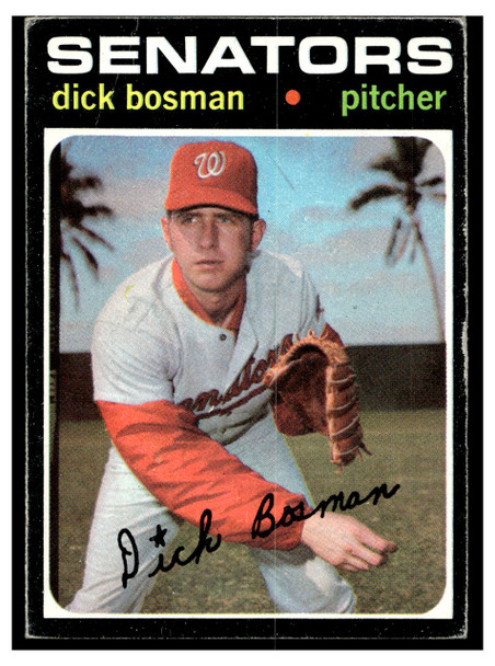1971 Topps Dick Bosman #60 Low Grade front of card