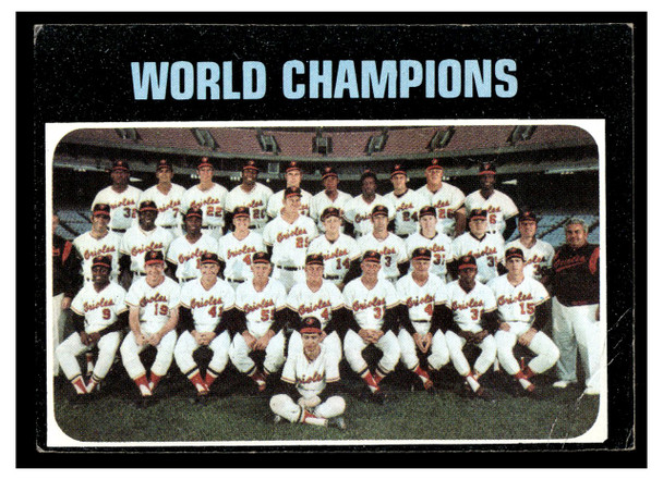 1971 Topps Baltimore Orioles Team (World Champions) #1 Low Grade front of card