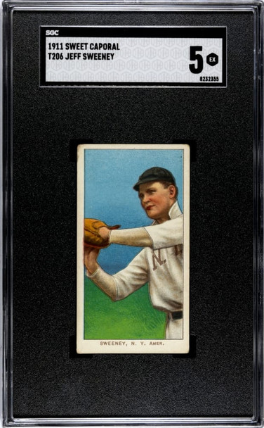 1911 T206 Jeff Sweeney Sweet Caporal 350-460 SGC 5 front of card