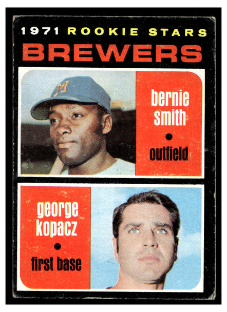 1971 Topps Bernie Smith / George Kopacz #204 Low Grade - Creases front of card