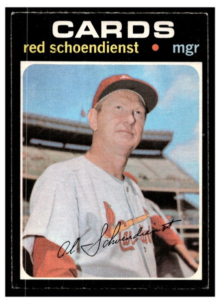 1971 O-Pee-Chee Red Schoendienst #239 HOF Good front of card