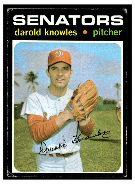 1971 Topps Darold Knowles #261 Low Grade - Creases front of card