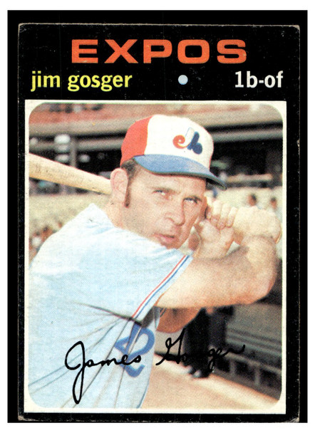 1971 Topps Jim Gosger #284 Low Grade front of card