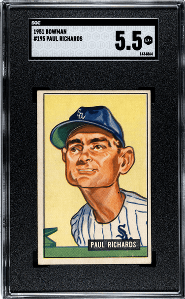 1951 Bowman Paul Richards #195 SGC 5.5 front of card