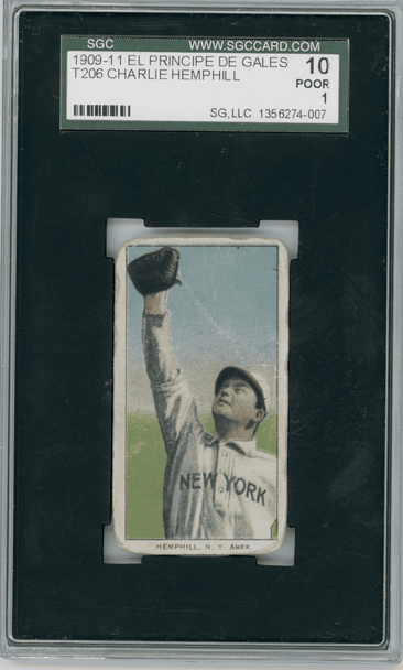 1909-11 T206 Charles Hemphill SGC 1 front of card