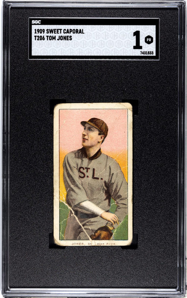 1909 T206 Tom Jones SGC 1 front of card